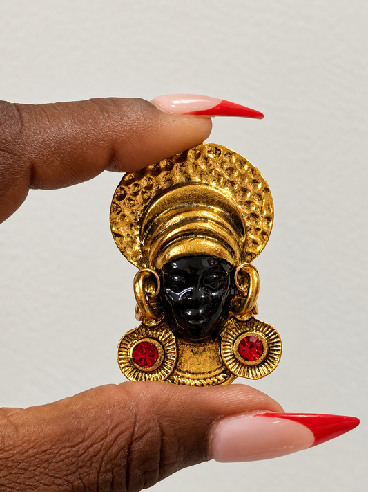 Vintage Gold & Resin Brooch