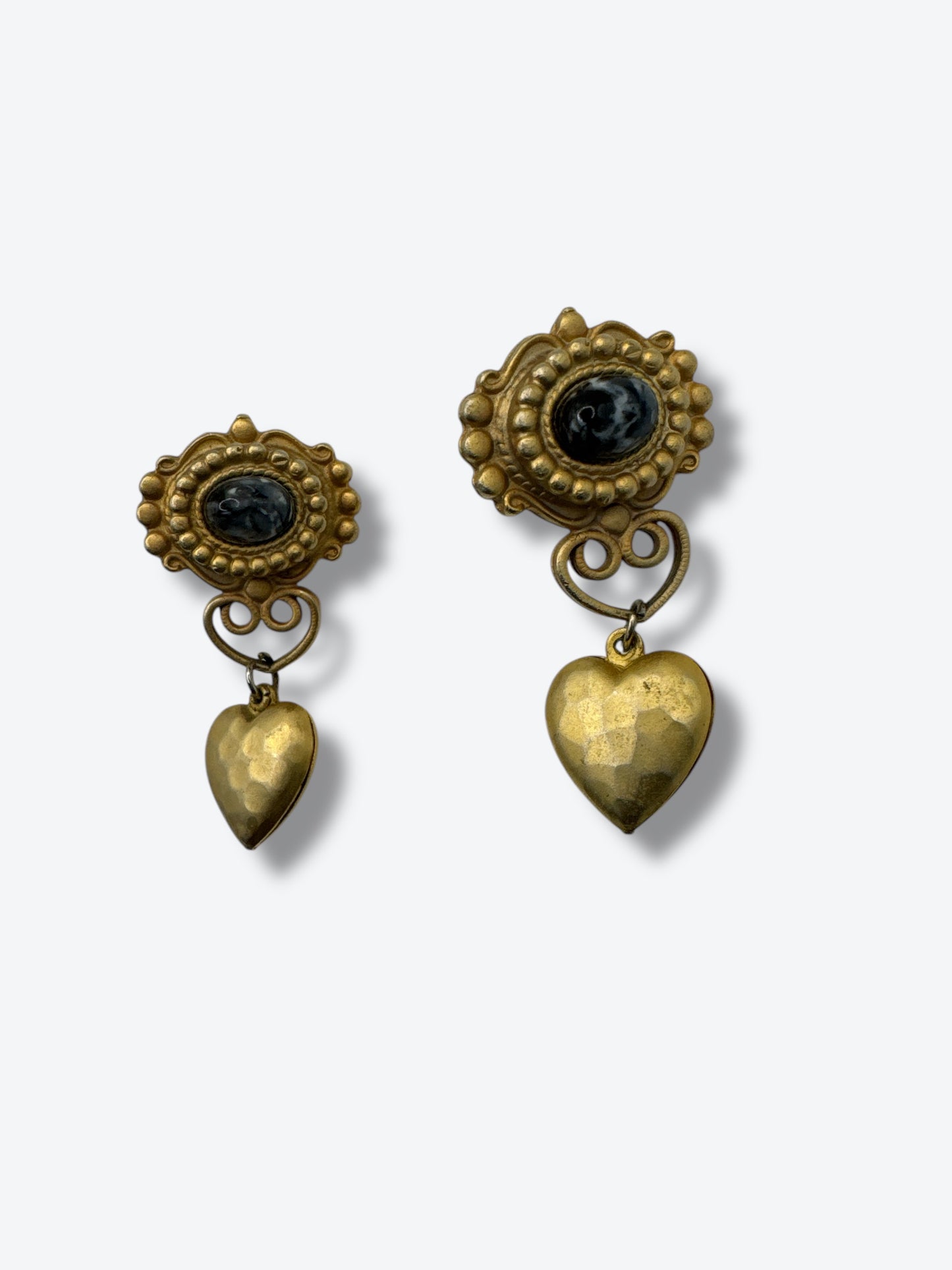 Vintage Heart Dangle Earrings