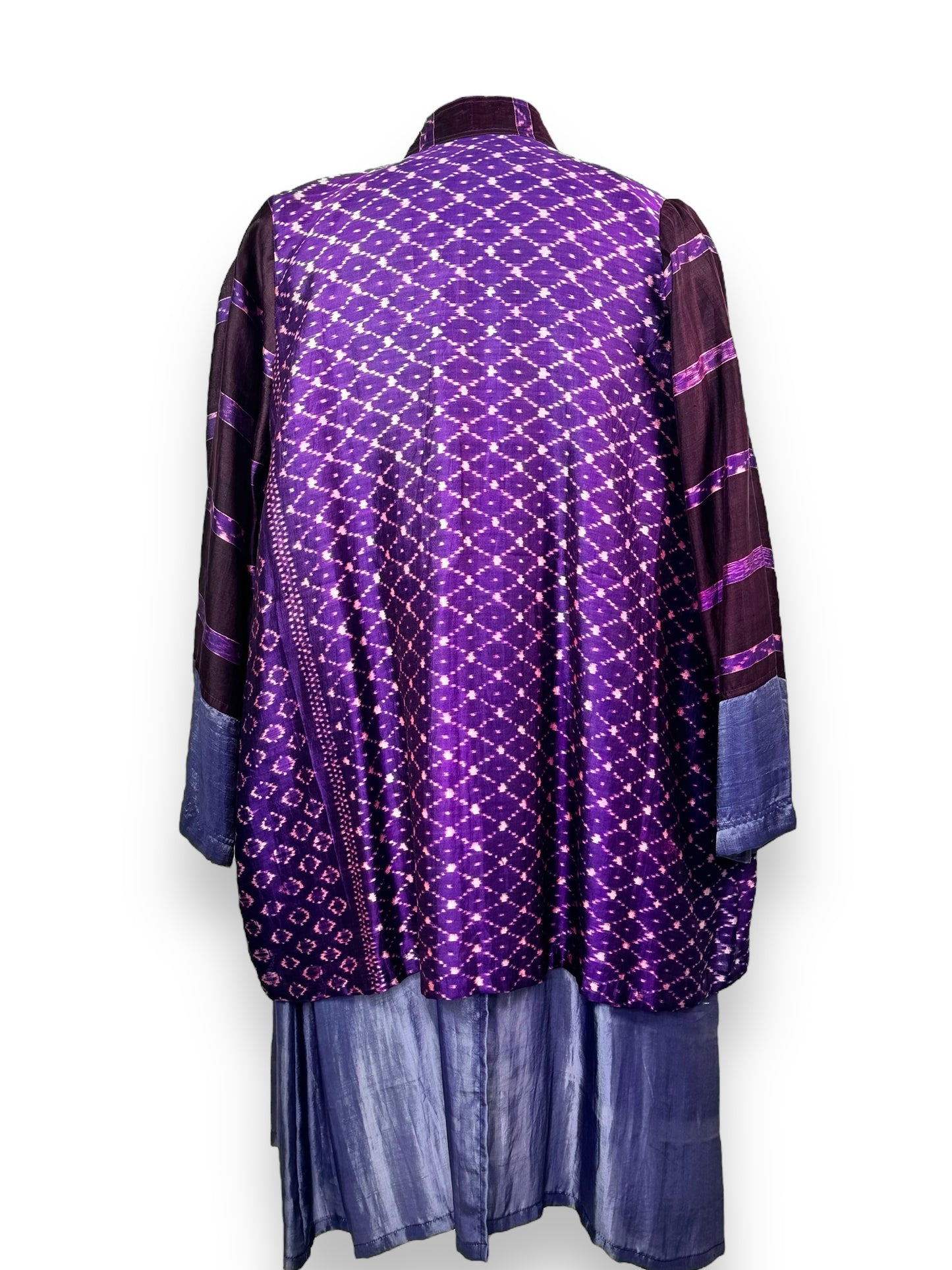 Y2K Sumac Design Purple Multi Silk Cardigan