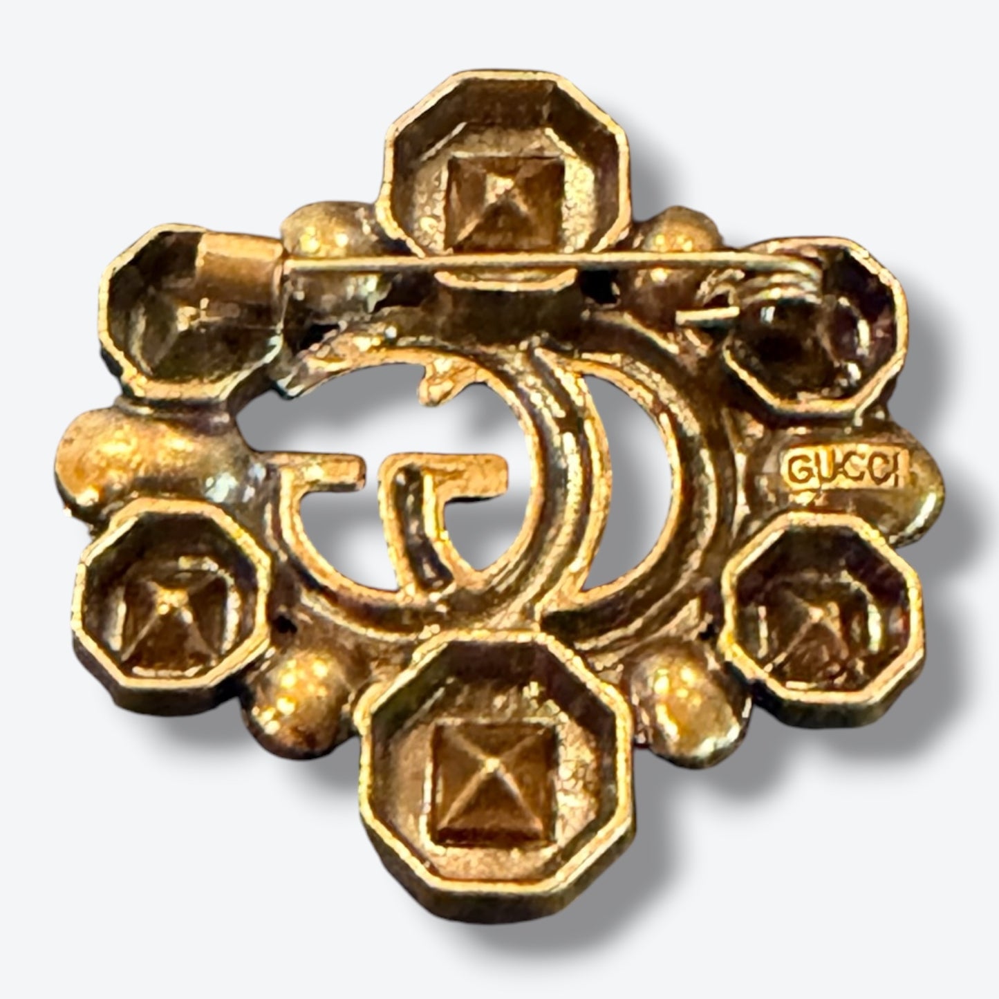 Trend: 2”Gucci Gem Brass Brooch