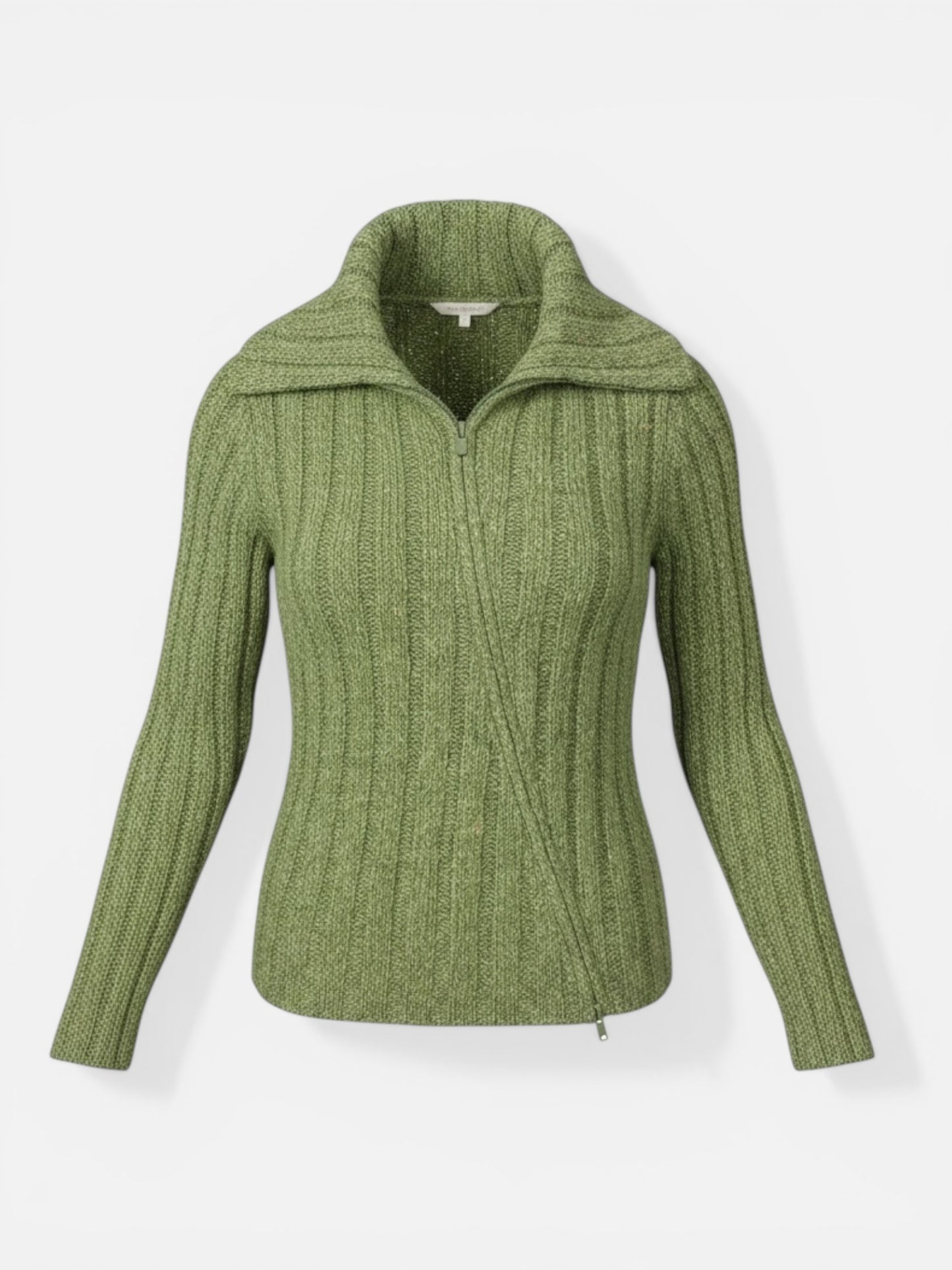 “One Girl Who One Girl Who” Y2K Aysmmetrical Green Sweater