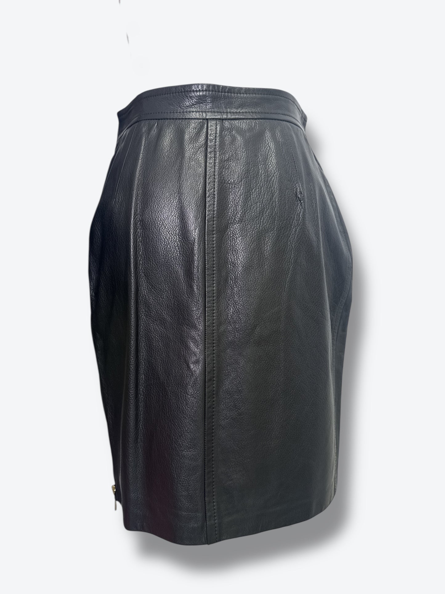 #6. Franco Moschino Prêt-À-Porter Black High Waisted Industrial Zipper Pencil Skirt