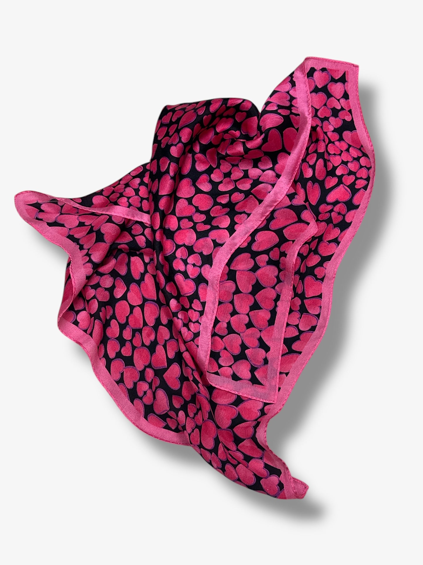 1990s Silk Small Heart Scarf