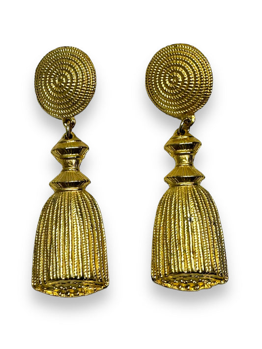 1980s Gold Tassel Earrings