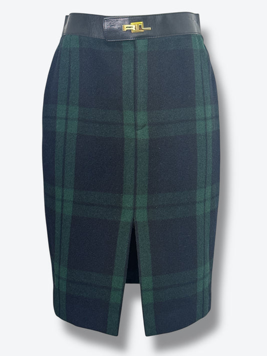 #15. Vintage Ralph Lauren Black Watch Tartan Wool Pencil Skirt (Black Label)