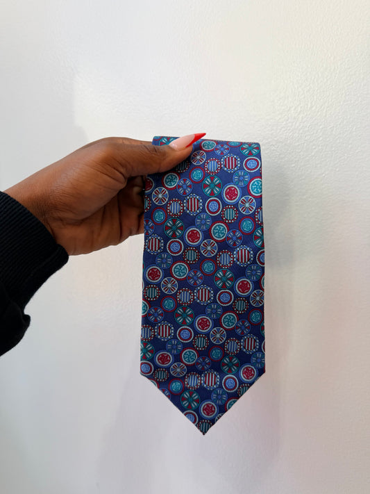 Vintage Christian Dior Blue Pattern Scarf