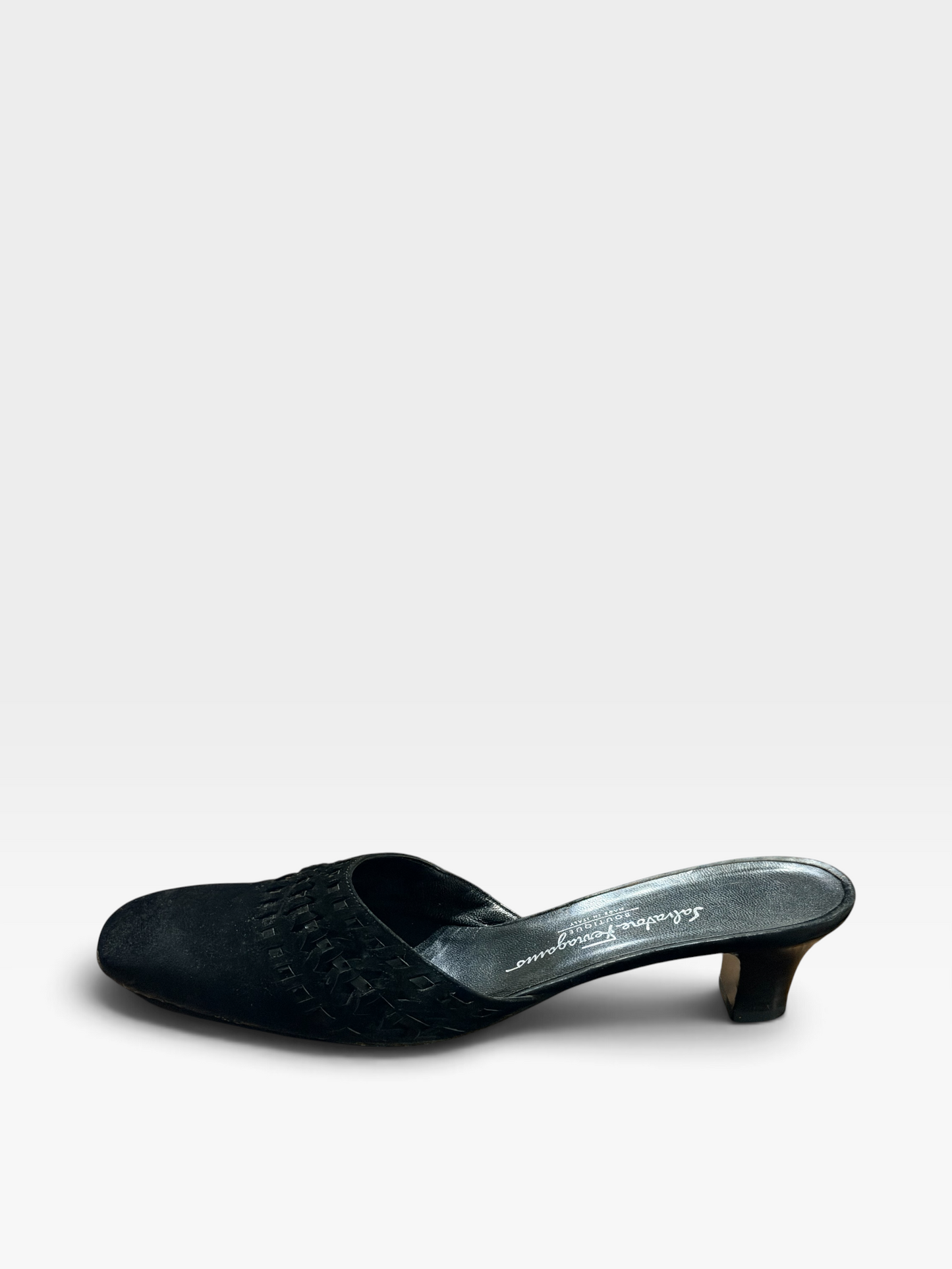 1990s Stuart Weizmann Whipstitch Kitten Slides