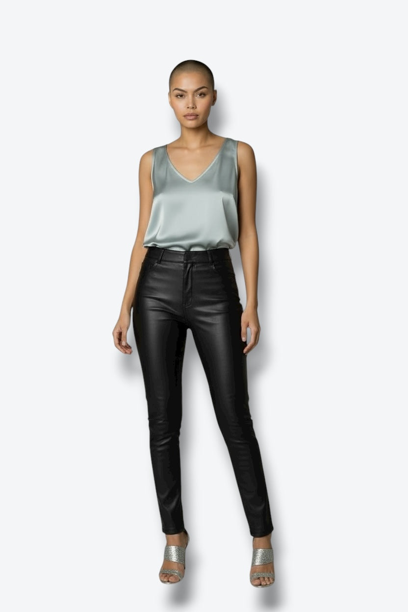 Brunello Cucinelli Silk Charmeuse Tank in Ice Blue