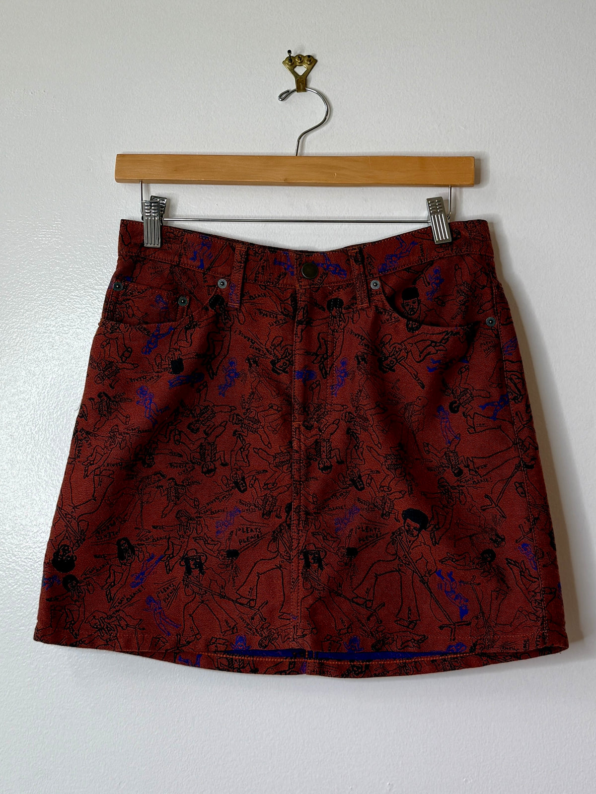 Y2K Issey Mikaye Rock & Roll Denim Mini Skirt