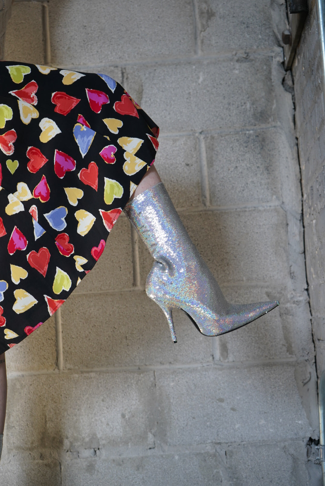 Y2K Balenciaga Sliver Sparkle Knife Bootie