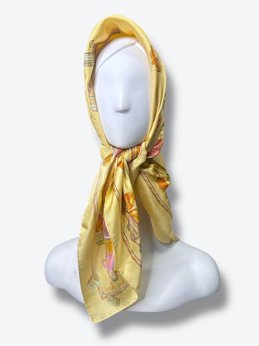 1980s 34” Nina Ricci Paris “Jouets” Toys & Trains Aviation Print Scarf