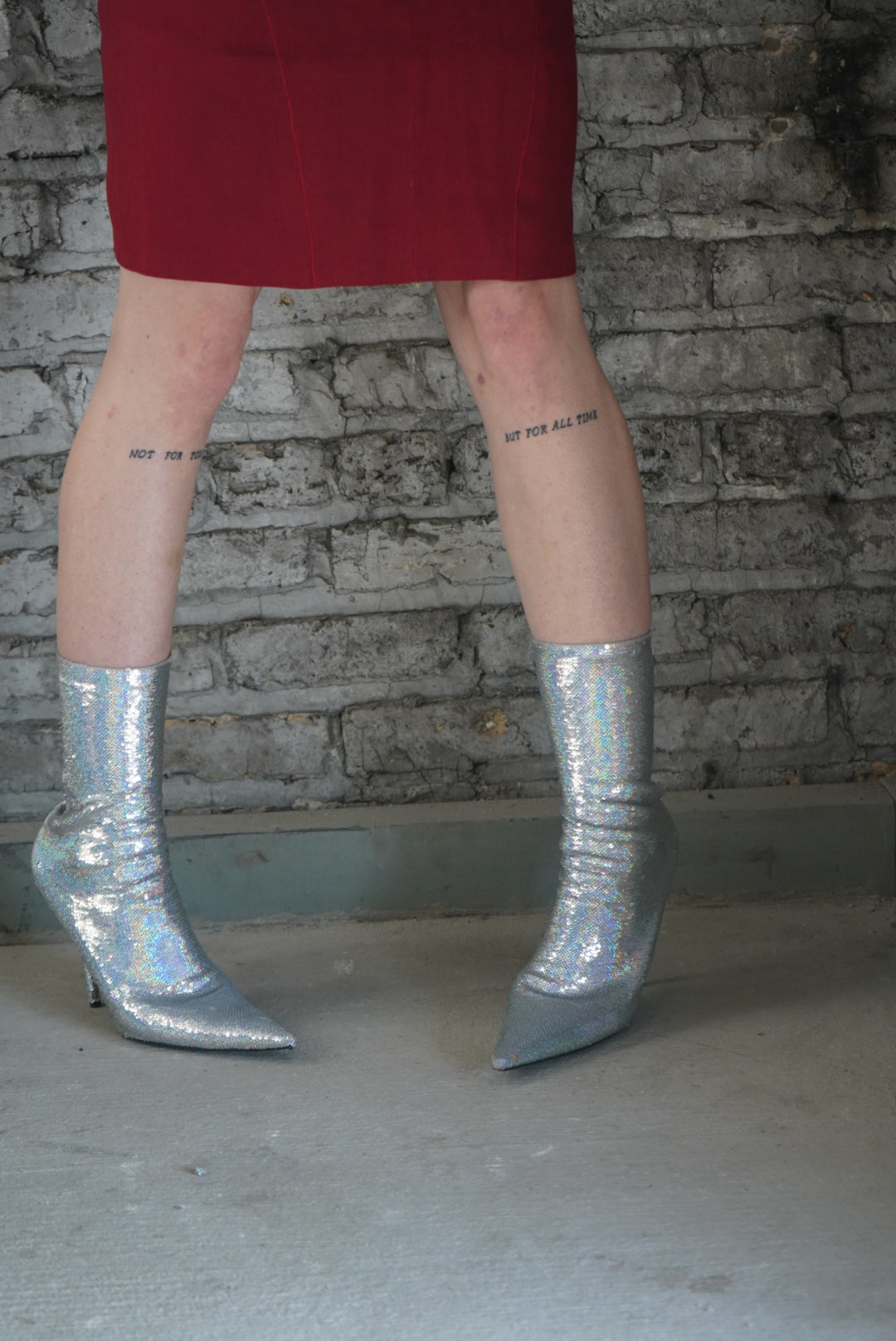 Y2K Balenciaga Sliver Sparkle Knife Bootie