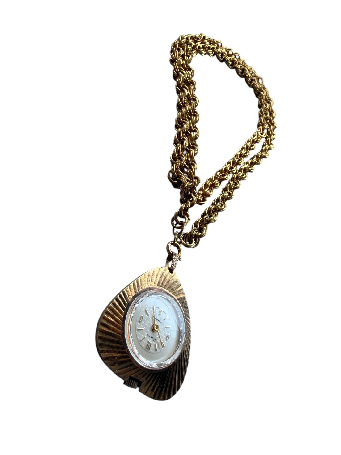 1960s Unsigned Watch + Chain Charm Necklace