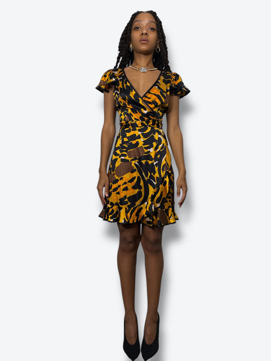 Y2K Betsey Johnson Cheetah Wrap Dress