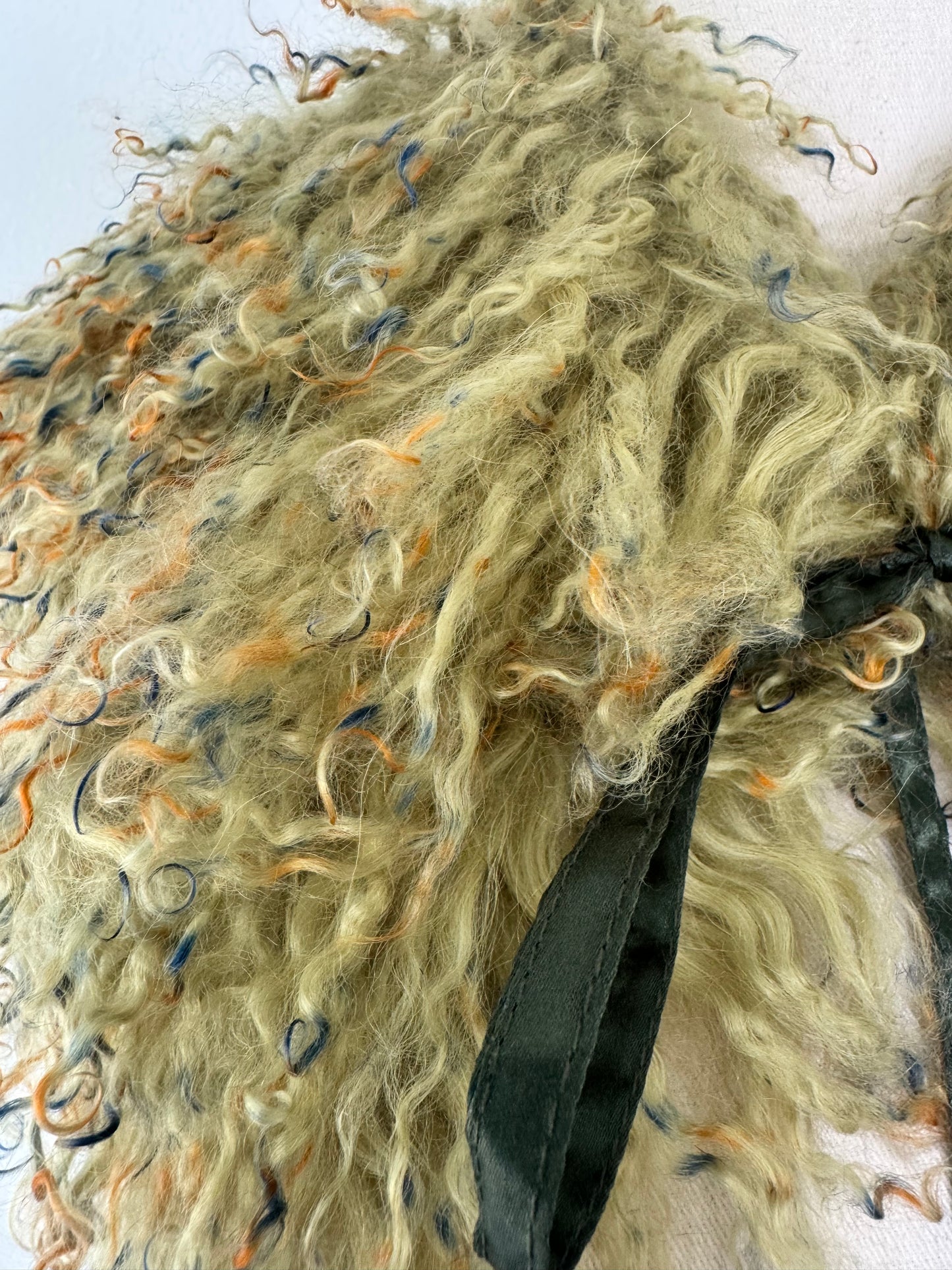 Y2K Lime Green Mongolian Lamb Collar