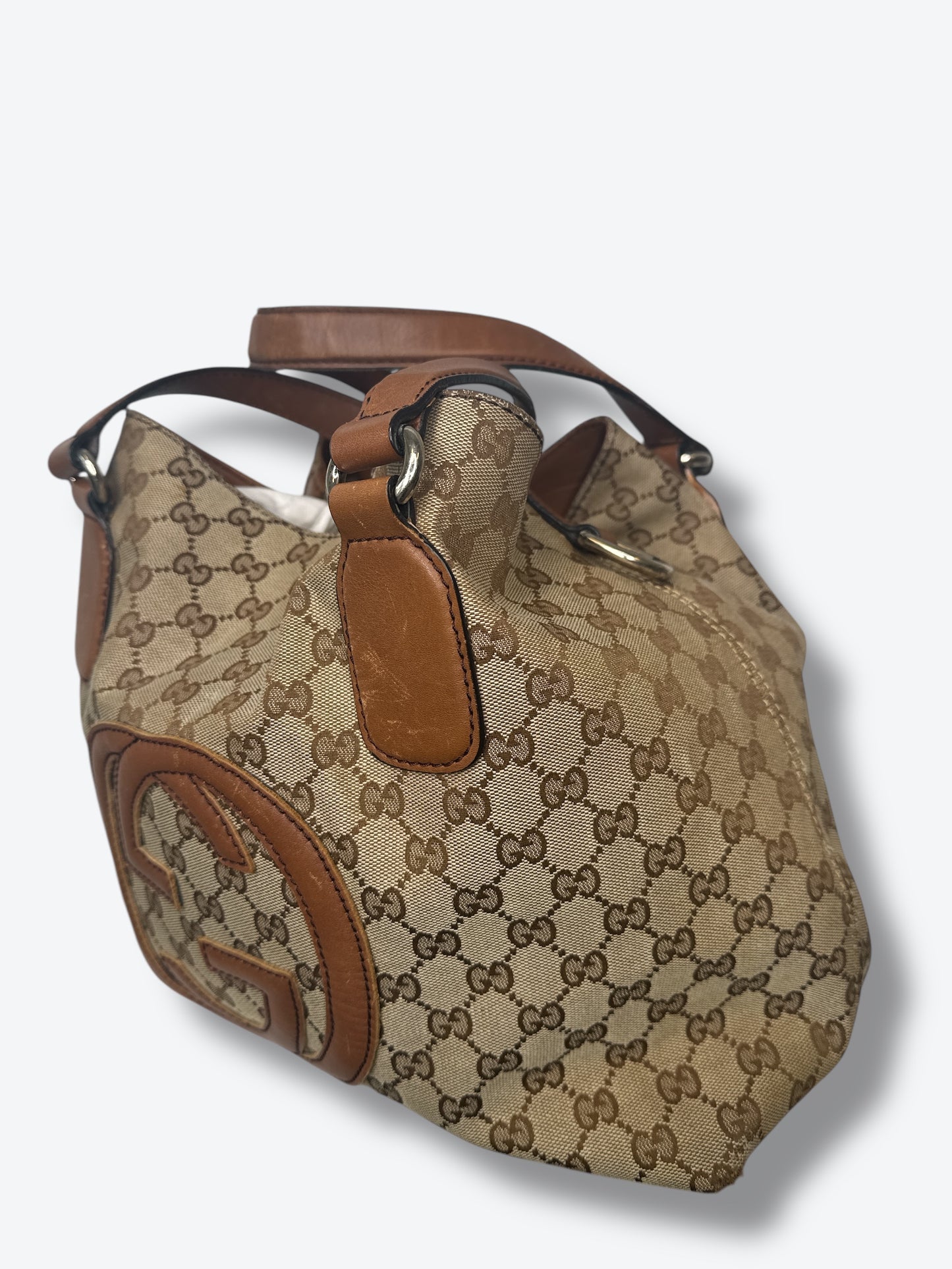 Y2K Gucci Canvas Logo Hobo Bag