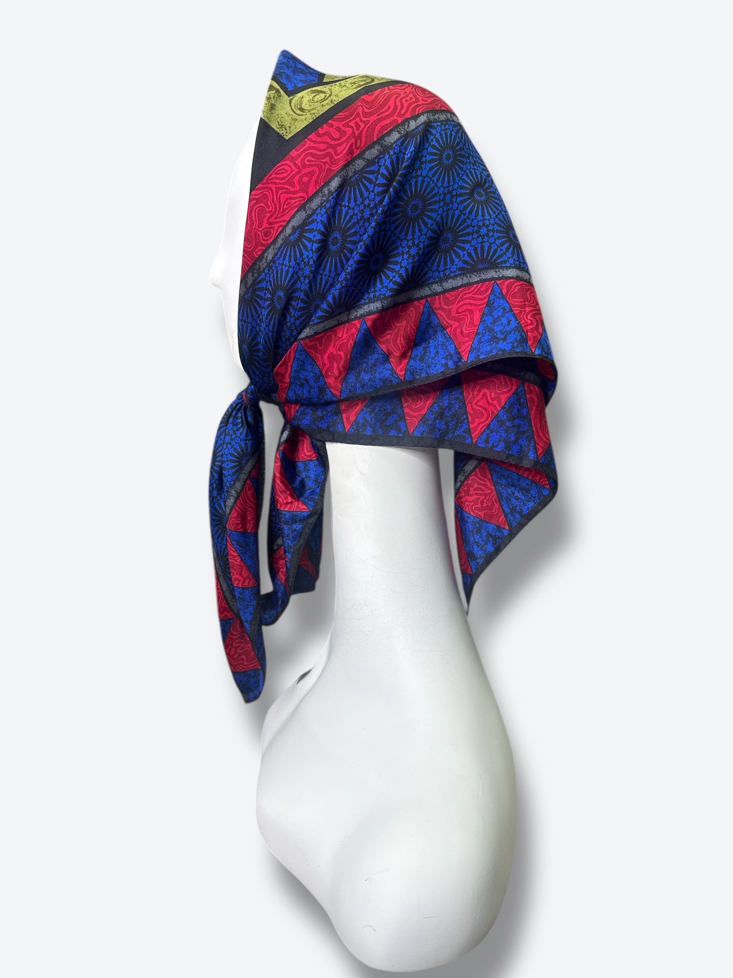 1970s 31” x 31” Diane Von Furstenberg Geometric Silk Scarf