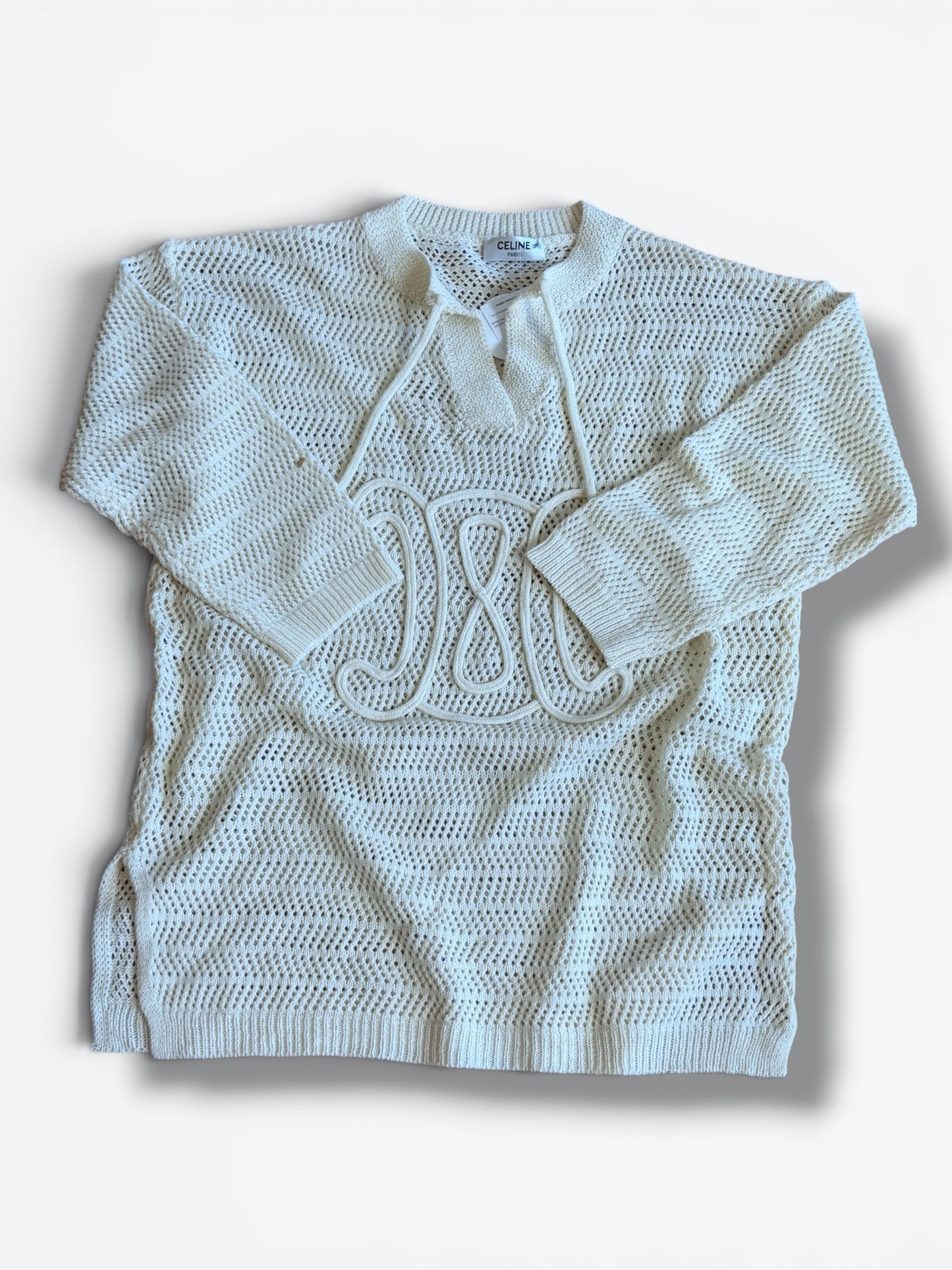 Trend: Celine Creme Netted Beach Sweater