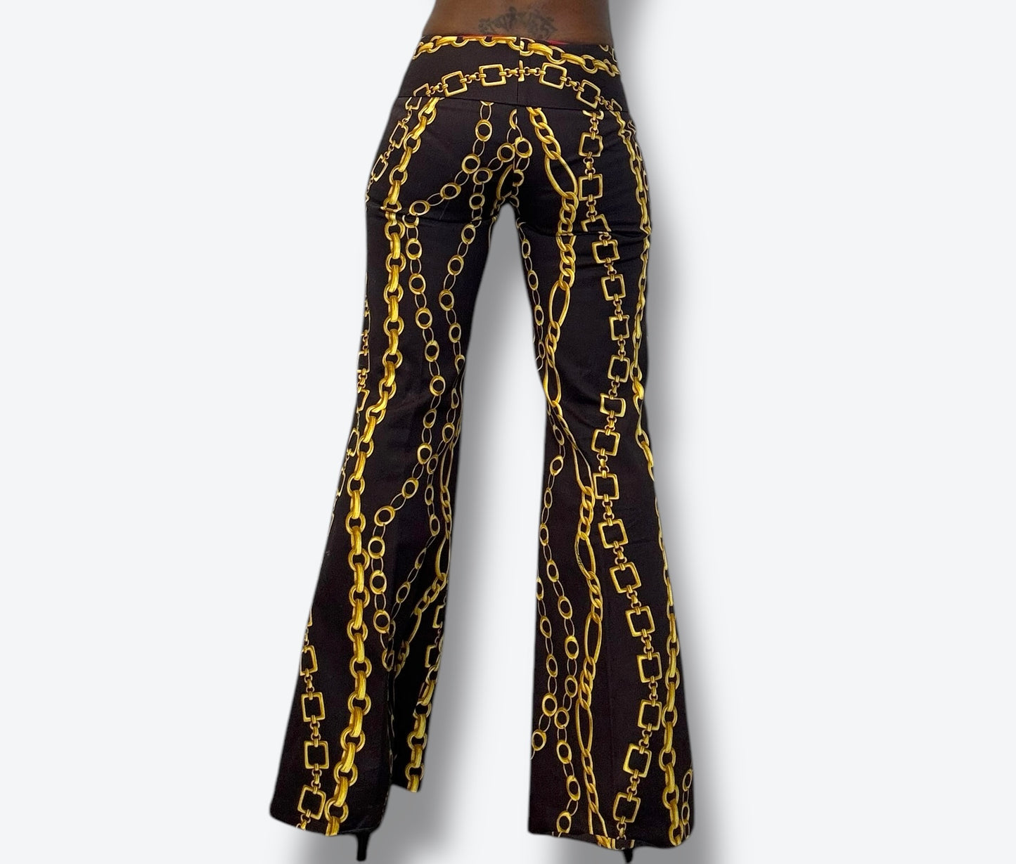 Dolce + Gabanna Chain Link Brown and Gold Pants