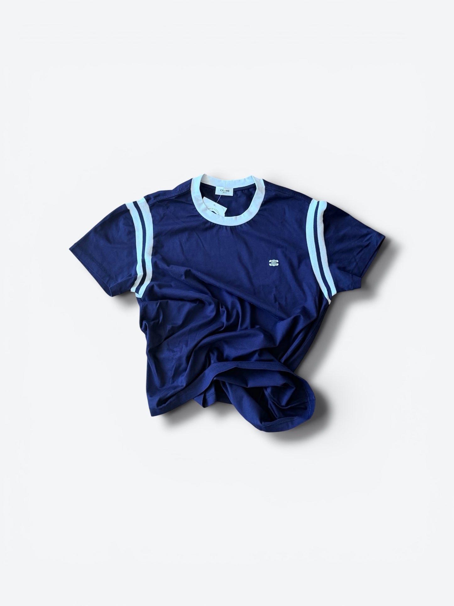 Celine by Hedi Slimane Triomphe athletic ringer T-shirt