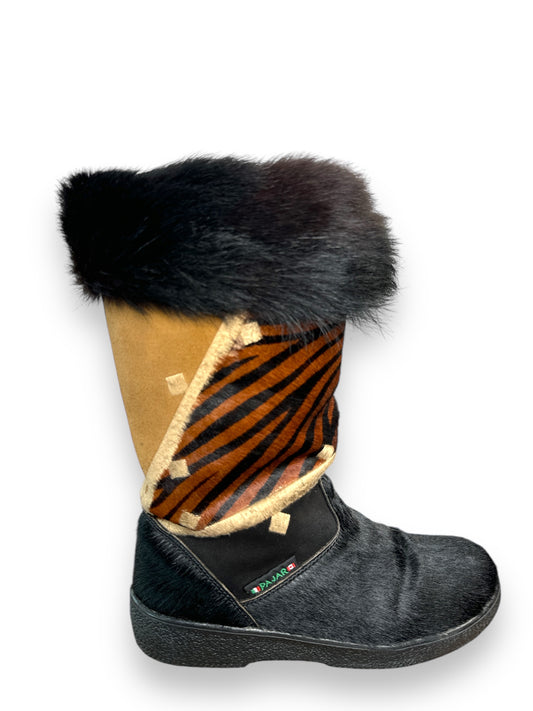 Vintage “Pajar” Animal Print Winter Boots