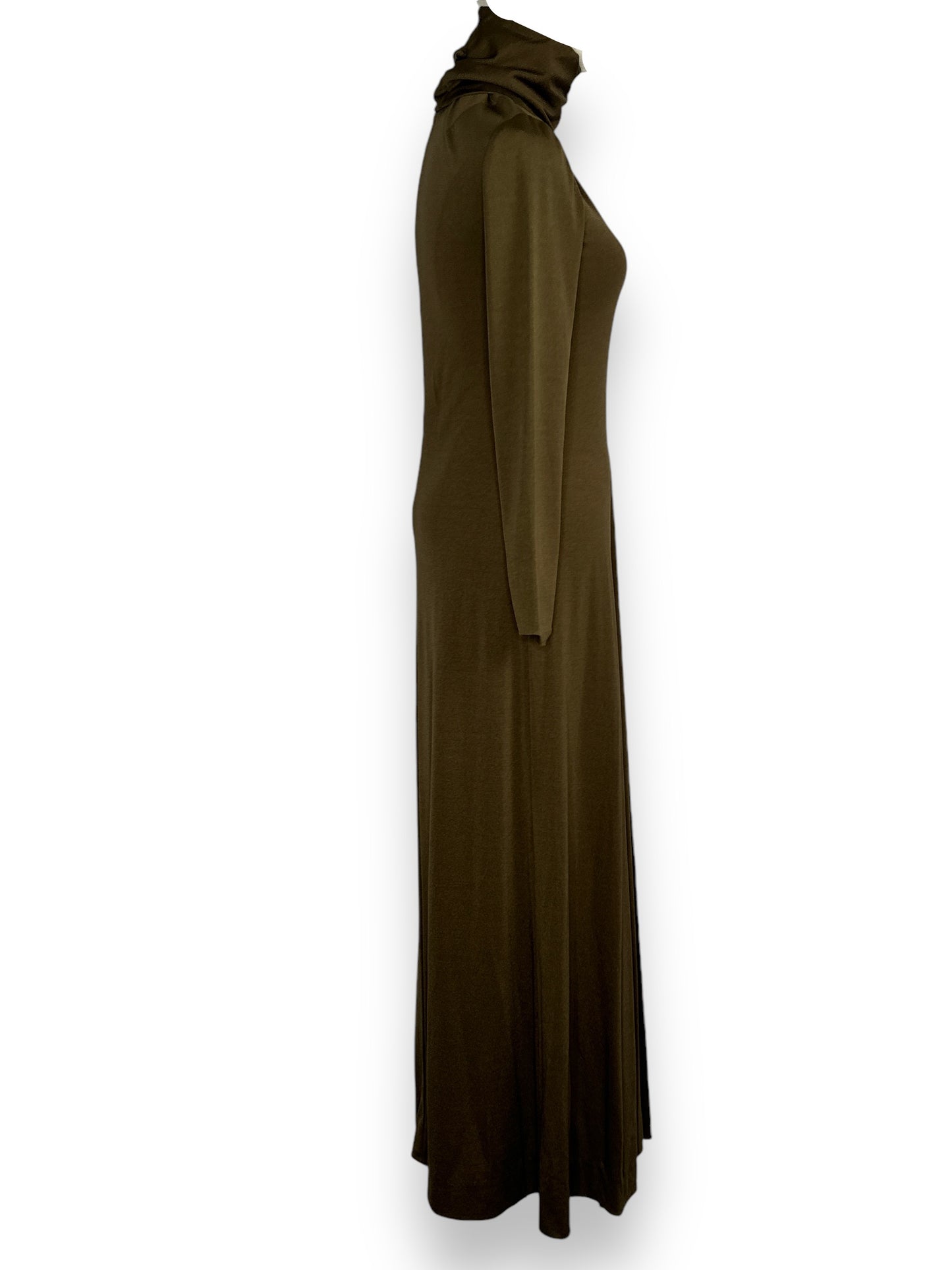 1970s “John Anthony” Brown Cowl Neck Dress