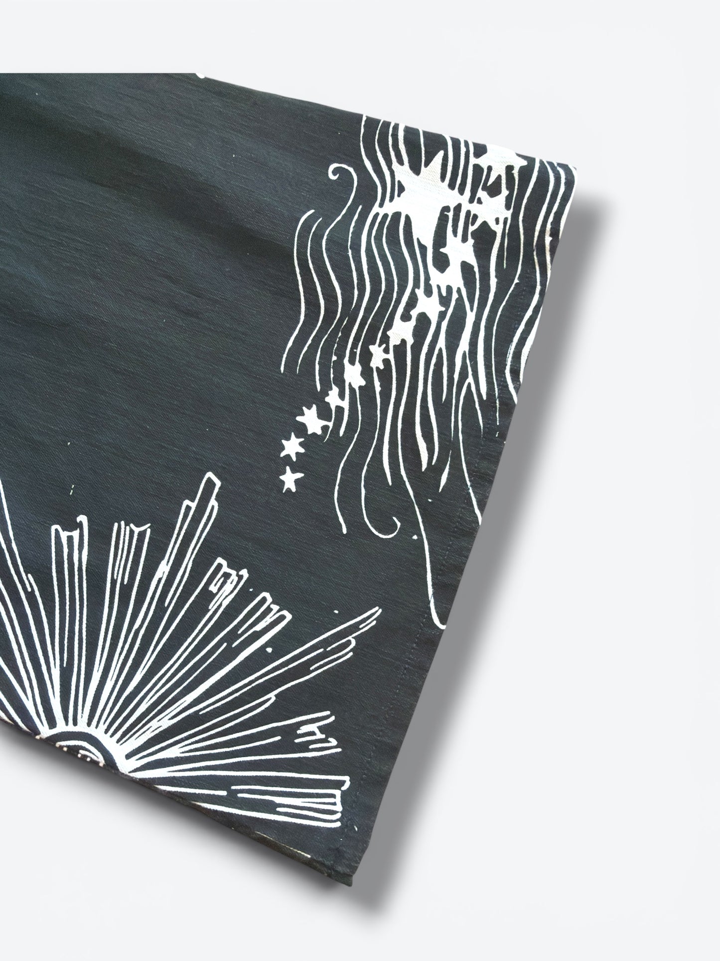 CHANEL Graphic Wide-Leg Denim Culotte Jeans | CC Celestial Print | Karl Lagerfeld Era