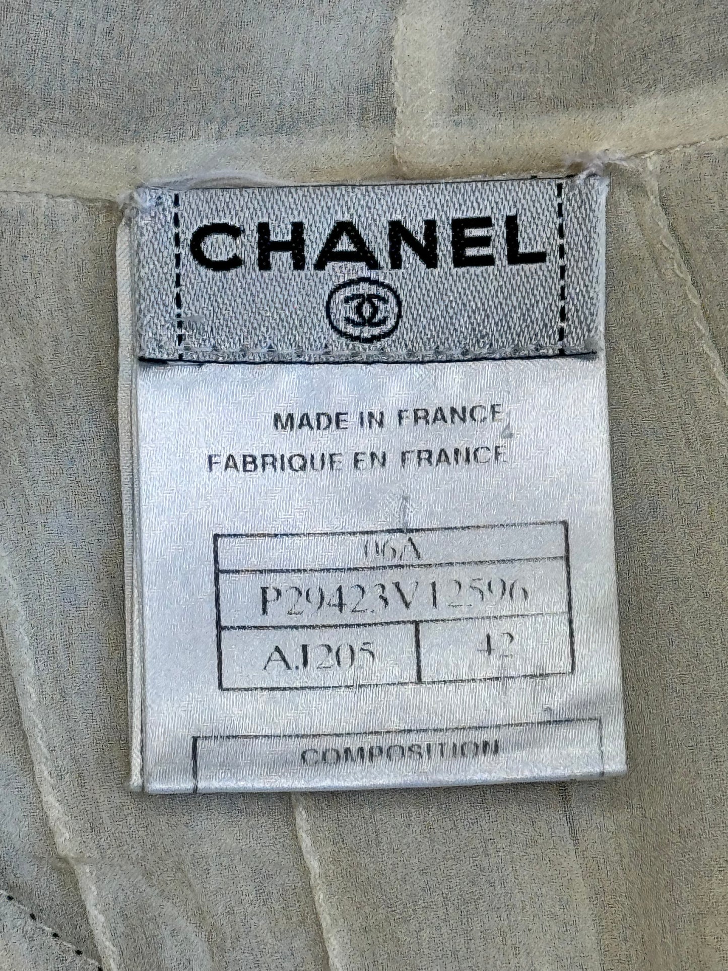 Y2K Chanel Silk Crystal CC Button Black and White Sash Top