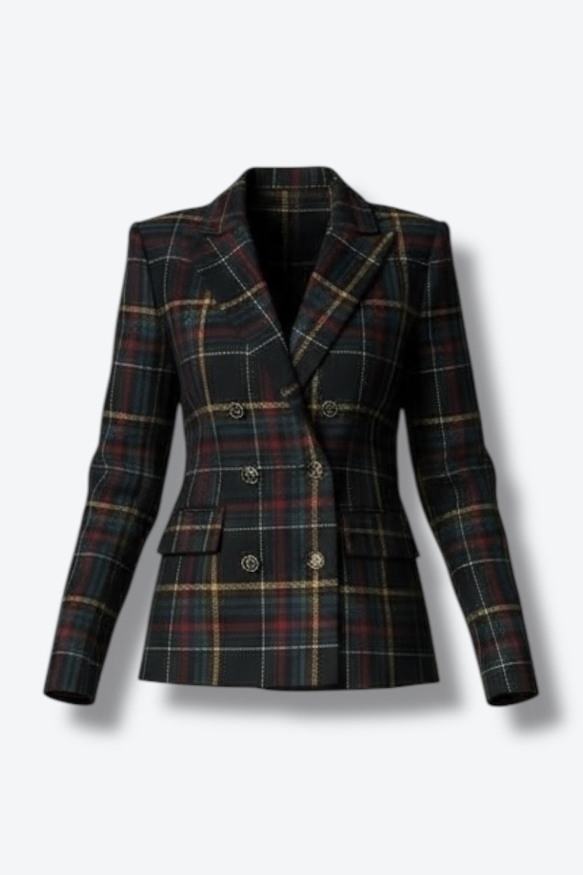 1970s Kasper And Company A.S.L. Plaid Blazer