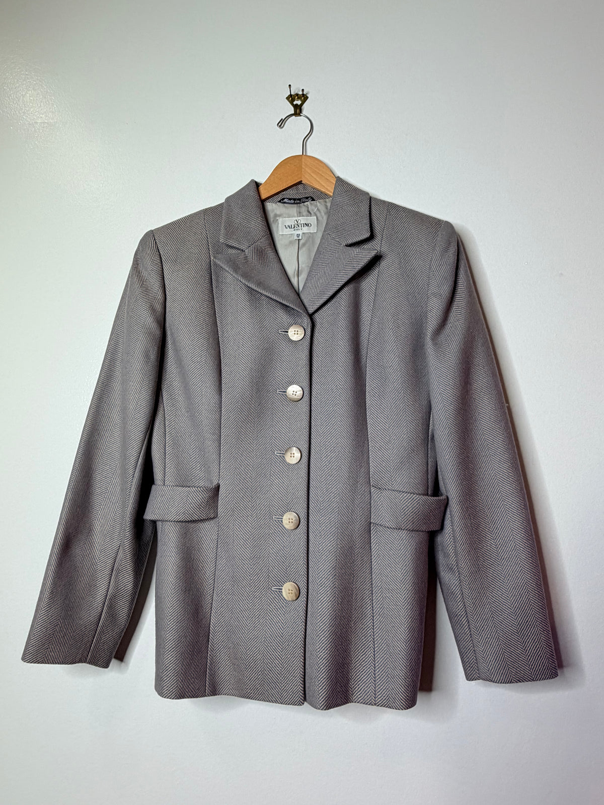 1990s Valentino “Ms V” Purple & Gray Blazer