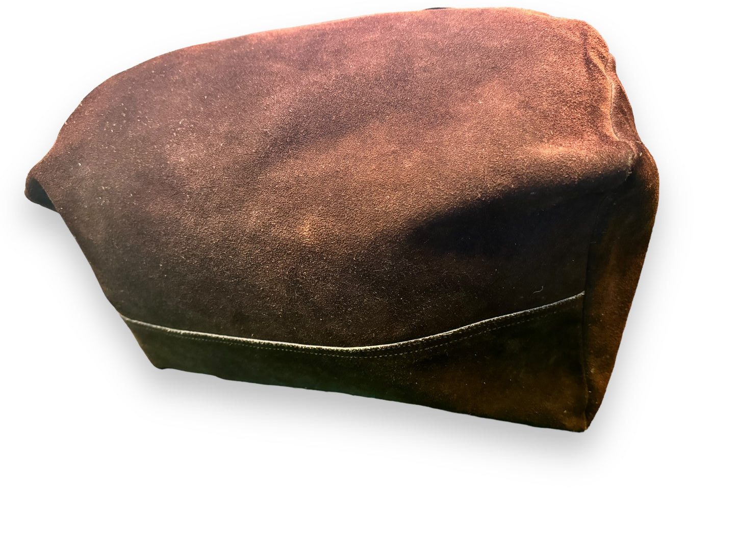 Vintage Unisex Brown Suede Weekender