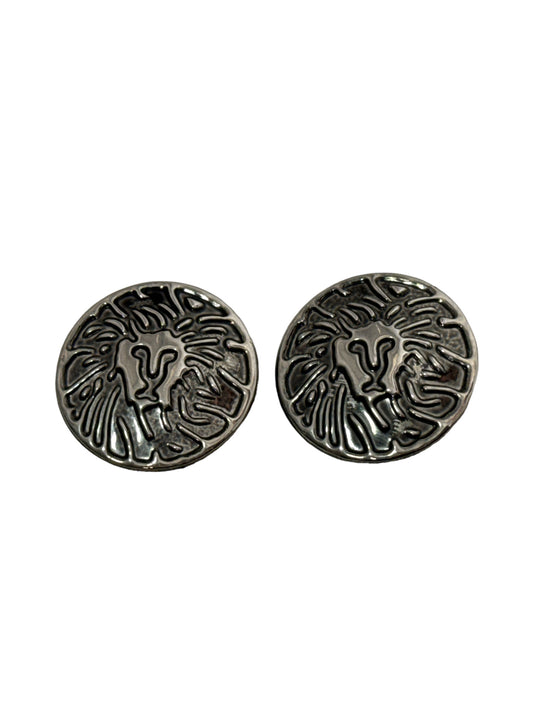 1990s Sliver Lion Clip On Earrings