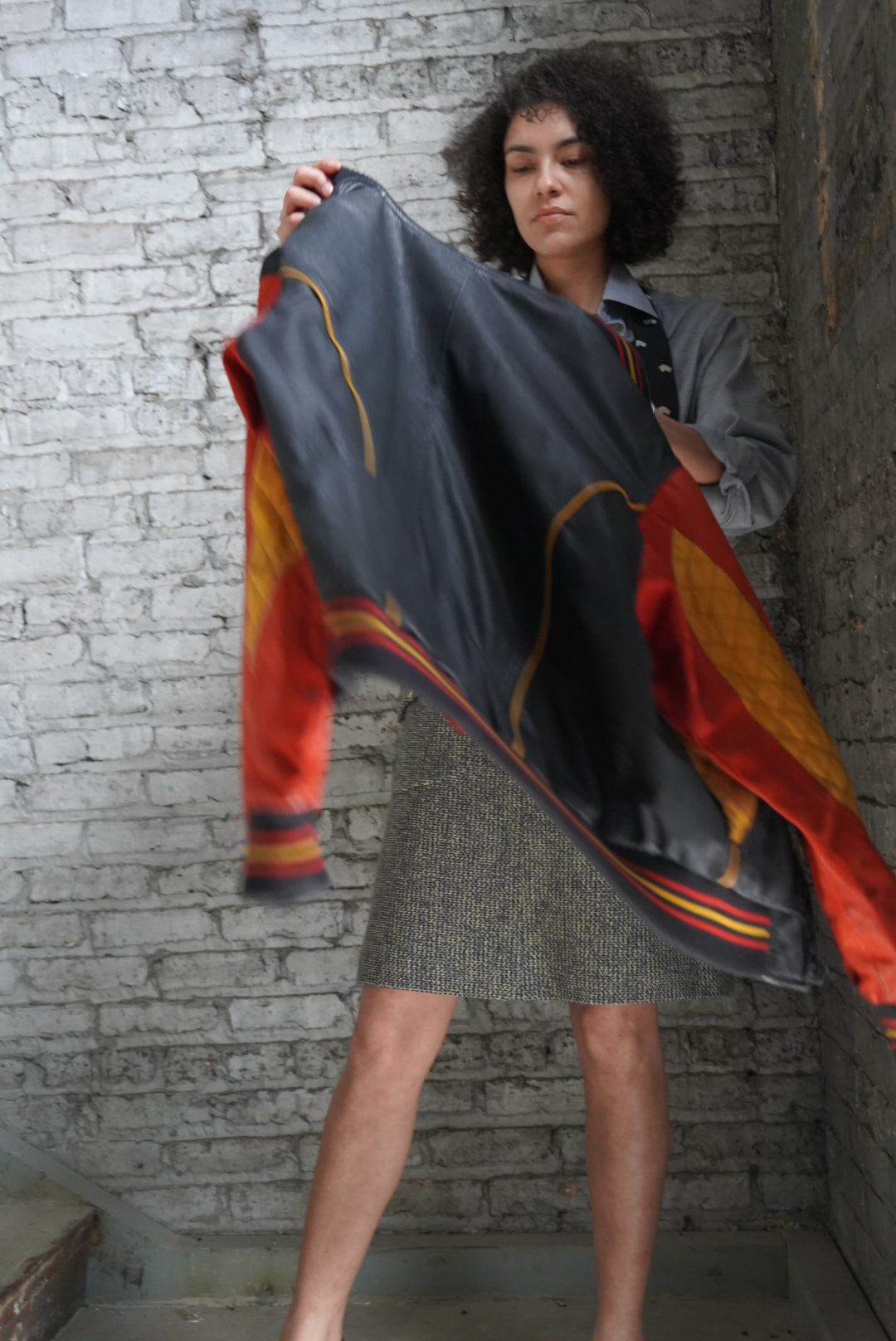 Y2K  “New Zealand Colors of the Outback” Classic Suede Tricolor Varsity  Jacket