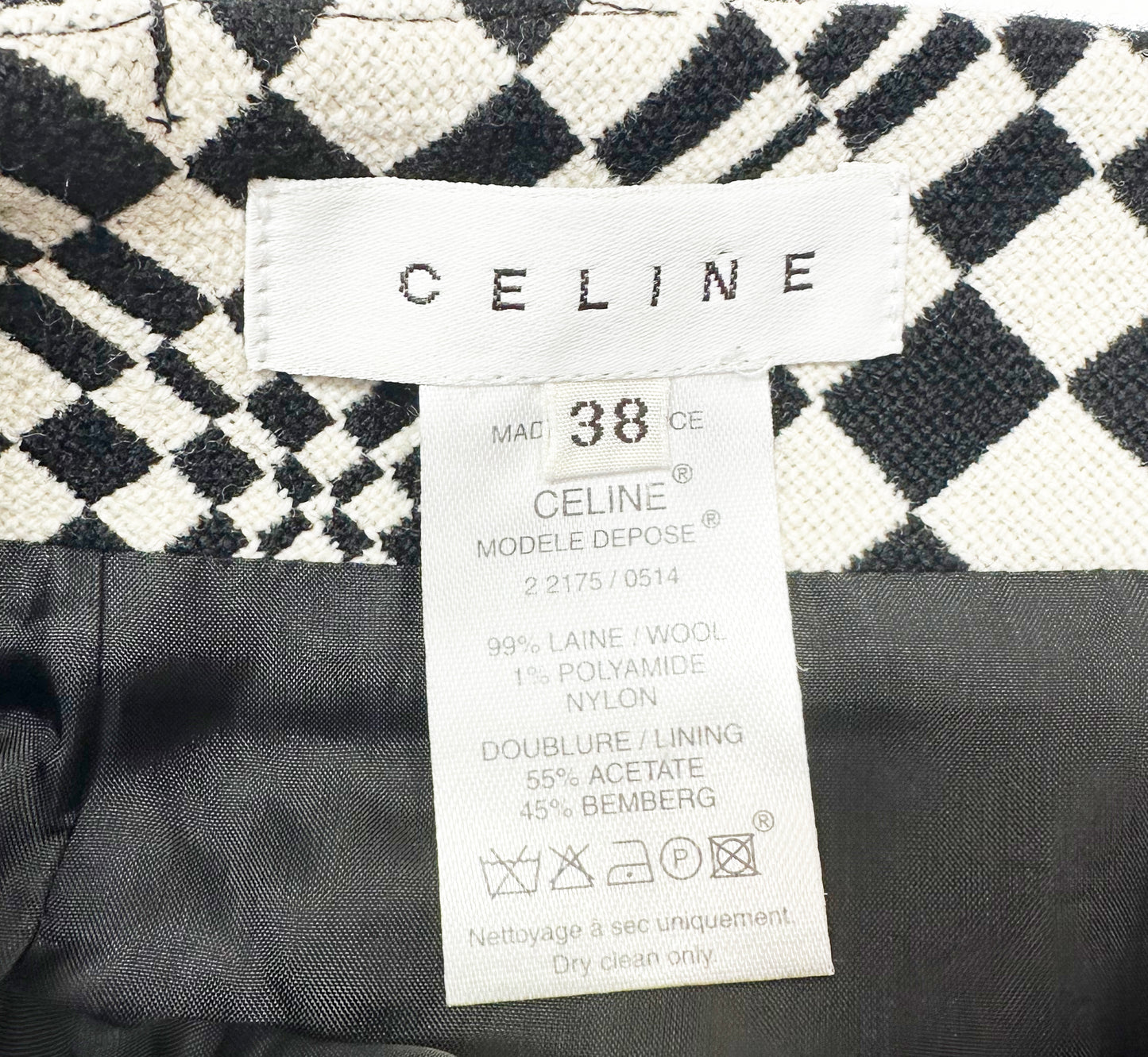 2000's Black and White Checked Celine