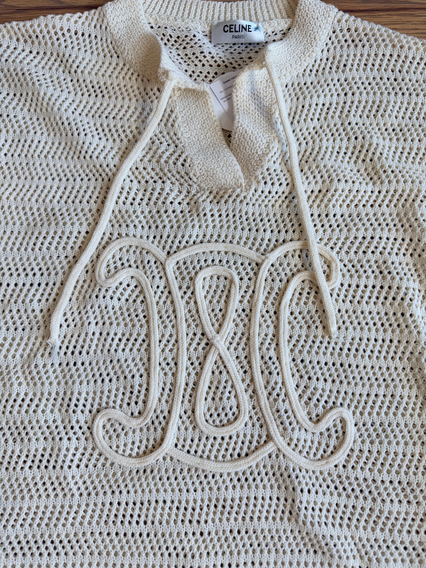 Trend: Celine Creme Netted Beach Sweater