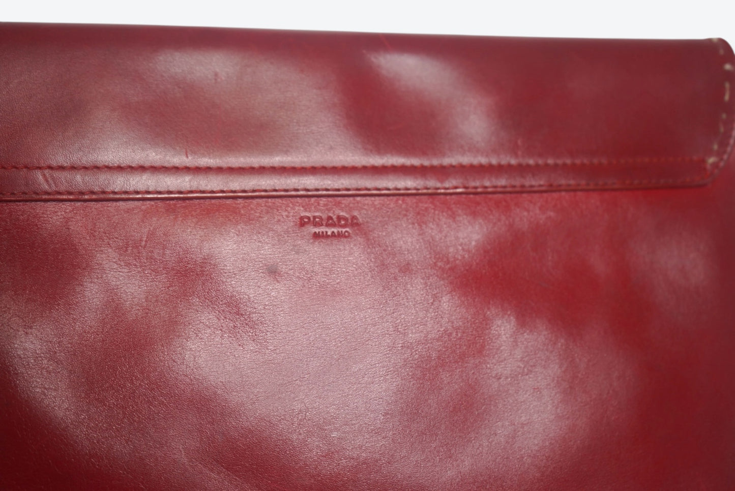 Y2K Prada X Neiman Marcus Red Whipstitch Clutch