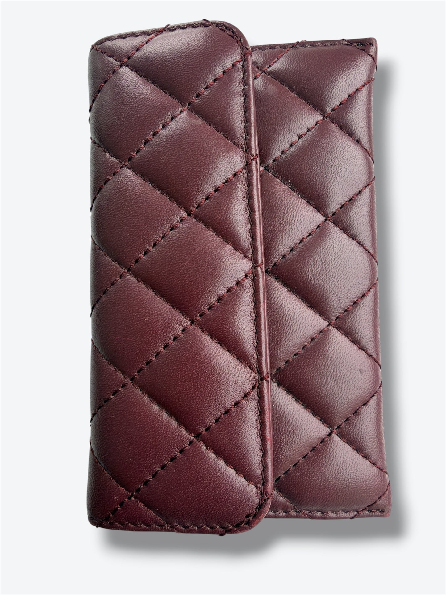 Chanel Vintage Quilted Burgundy Leather Snap Wallet | Early 2000s