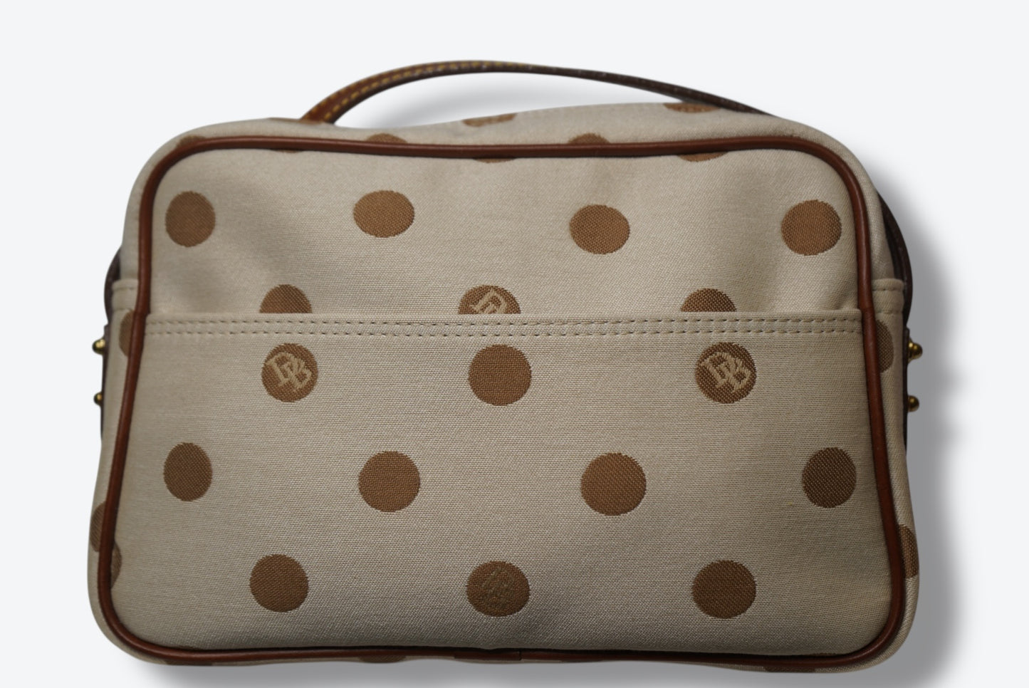 #91. 1990s/Y2K Vanity/Train Dooney & Burke Polka Dot Canvas Crossbody Bag