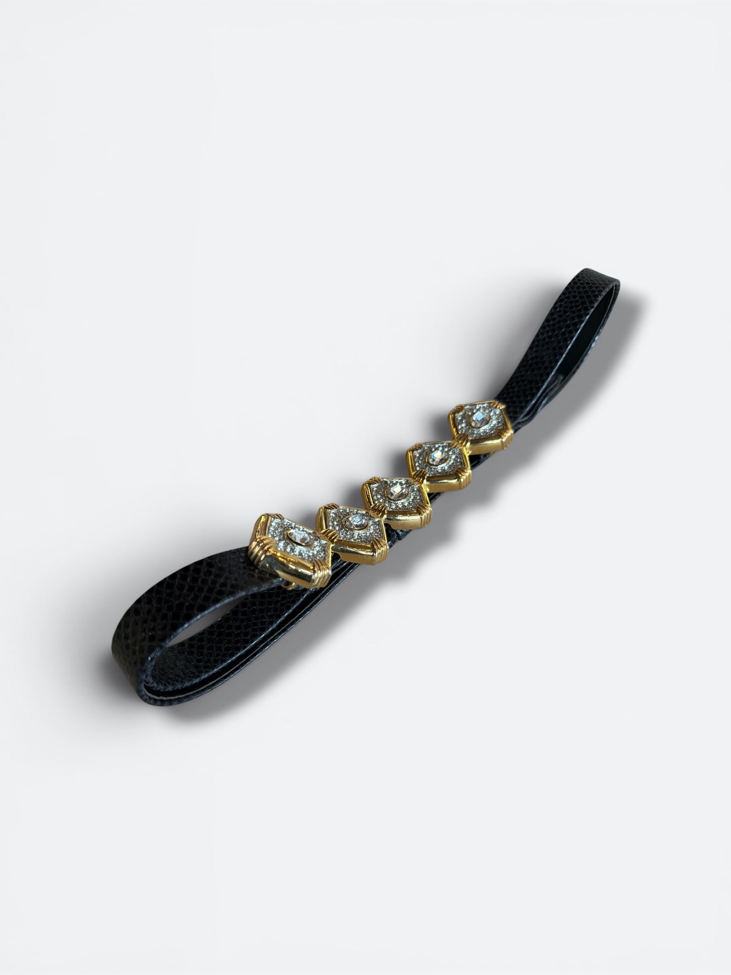 1990s Alexis Kirk Crystal Medallion Belt