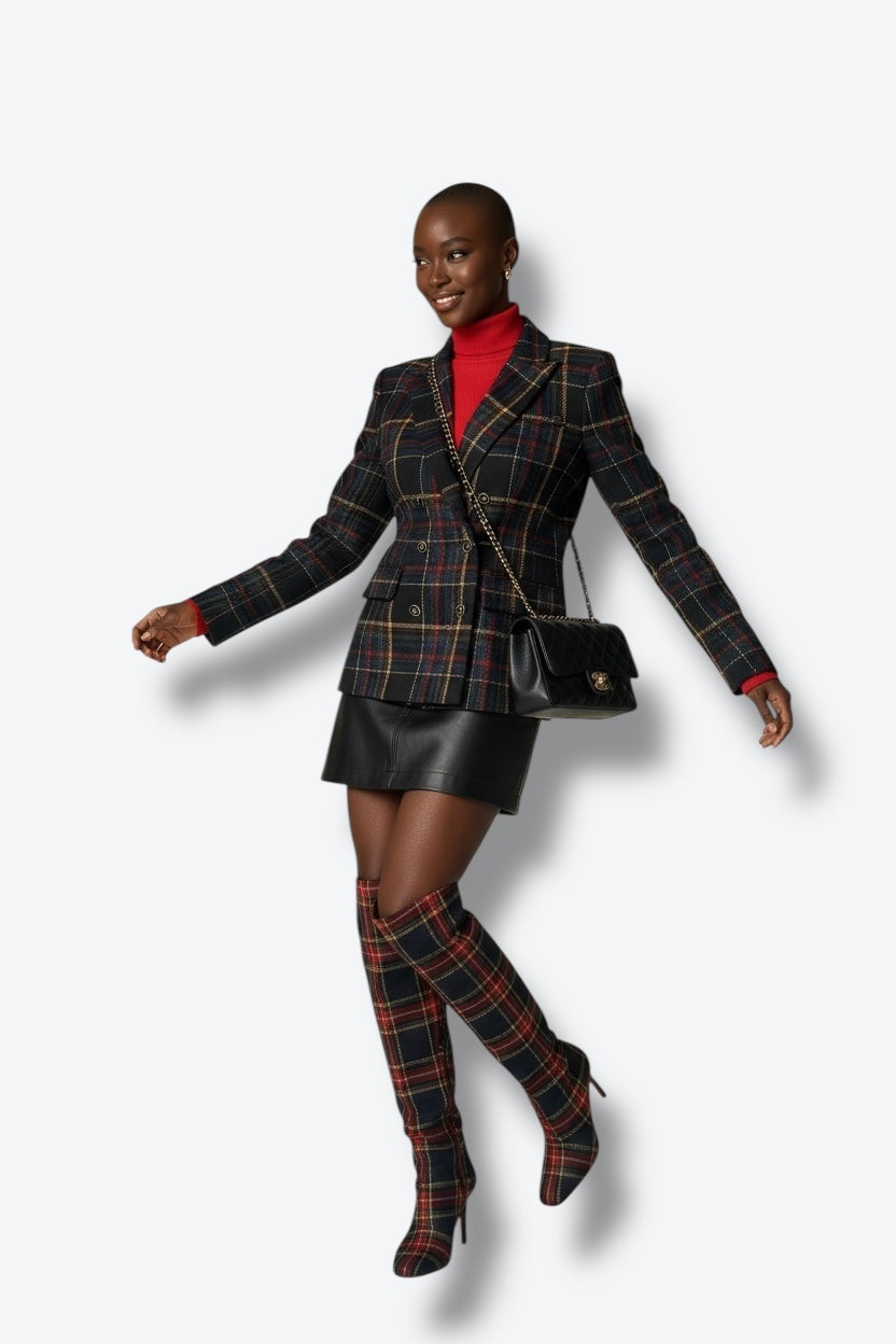 1970s Kasper And Company A.S.L. Plaid Blazer