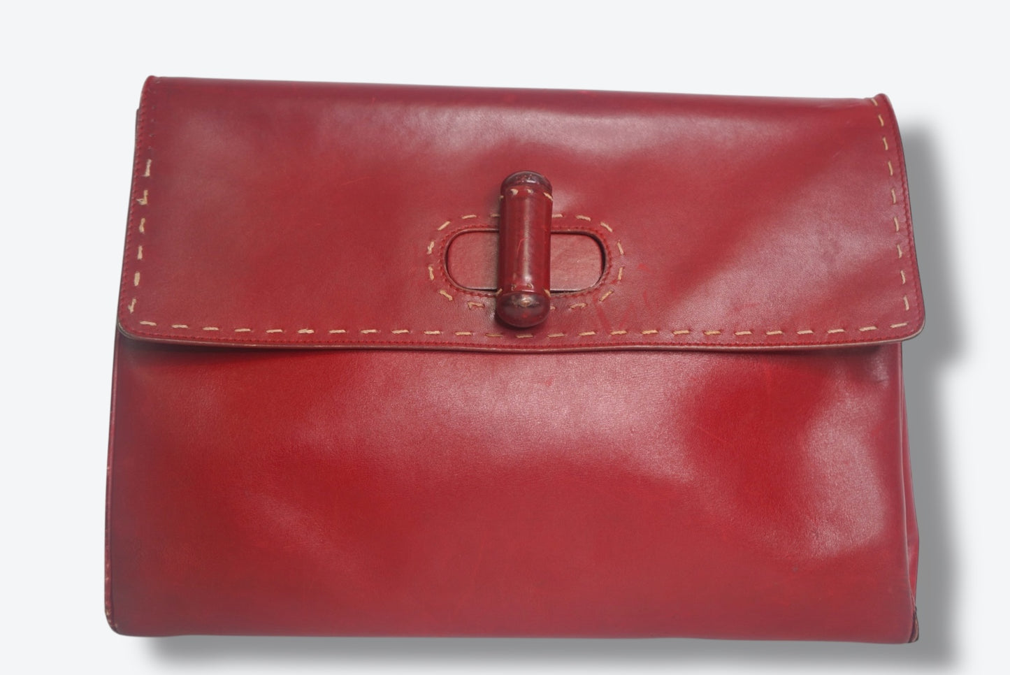 Y2K Prada X Neiman Marcus Red Whipstitch Clutch