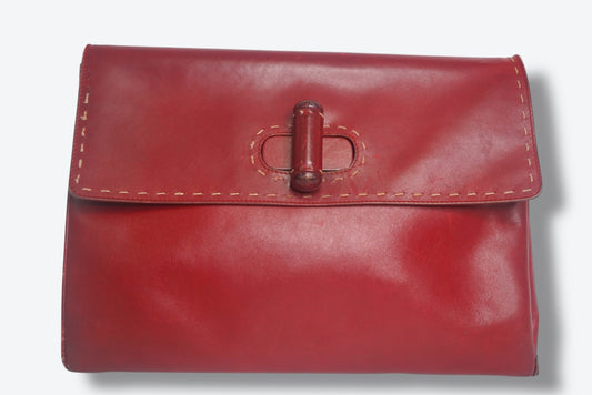 Y2K Prada X Neiman Marcus Red Whipstitch Clutch