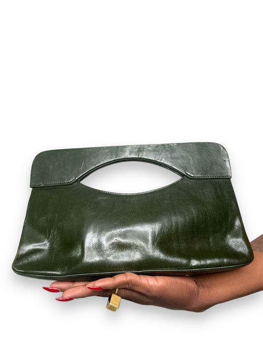 Vintage Hobo International Green Leather Clutch