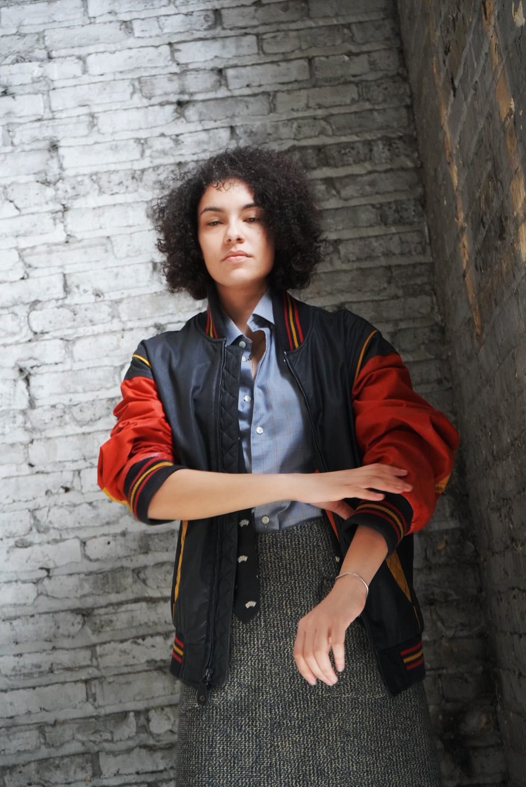 Y2K  “New Zealand Colors of the Outback” Classic Suede Tricolor Varsity  Jacket