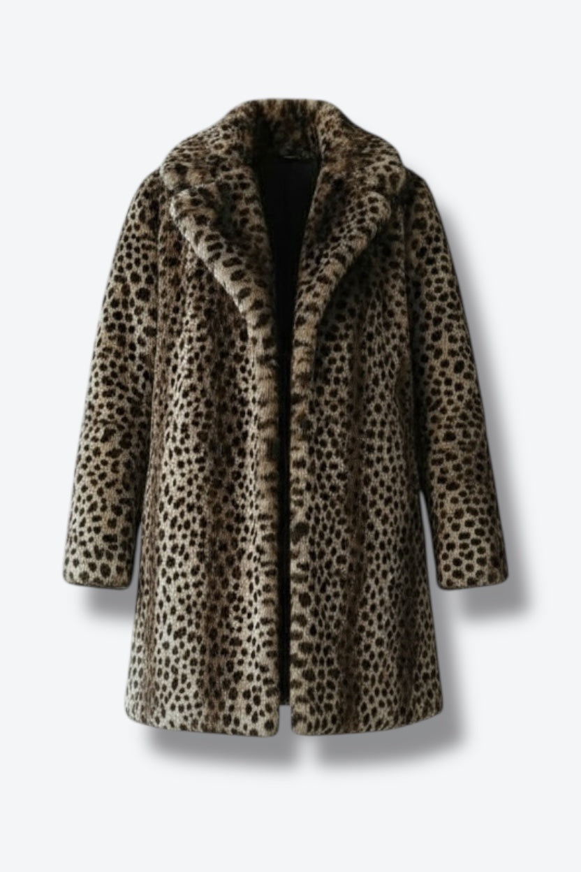 Y2K Hannah by Marlow One Button Cheetah Faux Fur Jacket