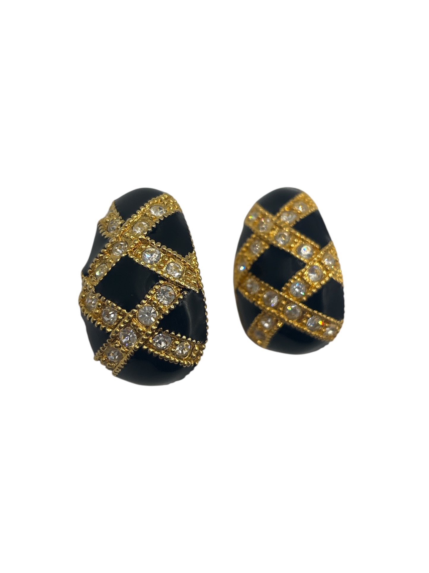 1980s Enamel Glamour Earrings (Clip)