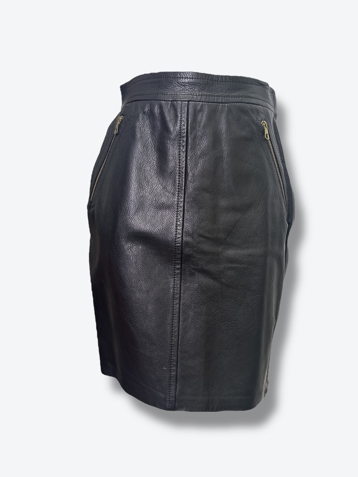 #6. Franco Moschino Prêt-À-Porter Black High Waisted Industrial Zipper Pencil Skirt
