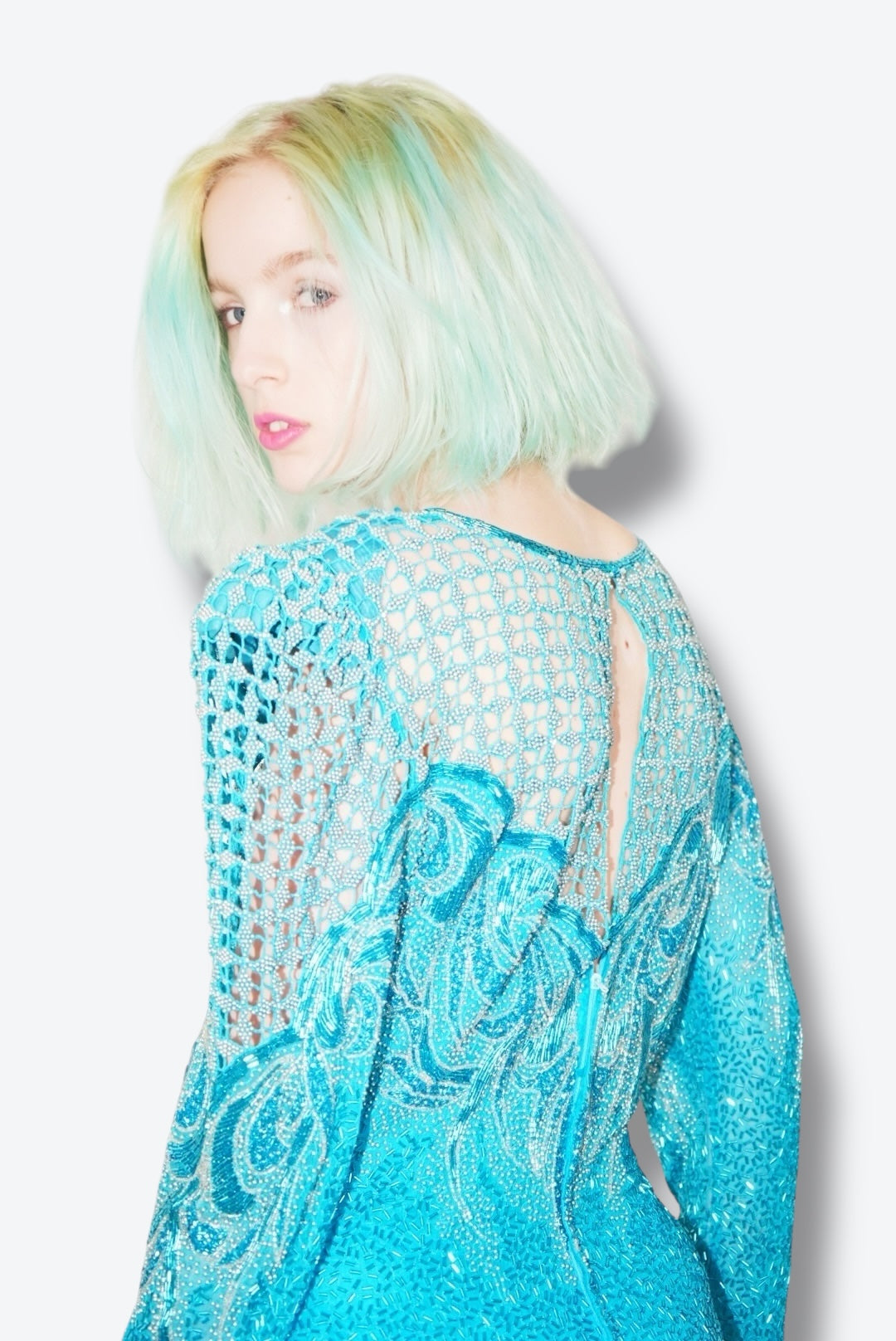 1980s Klass Collection Blue Sequin Dress Kameo Vintage 1980s Klass Collection Blue Sequin Dress Kameo Vintage