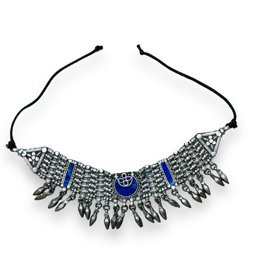 1970s Lapis And Metal Chocker