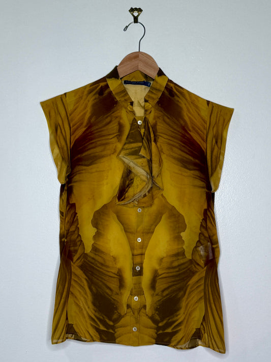 Alexander McQueen Abstract Print Sleeveless Blouse — IT 44